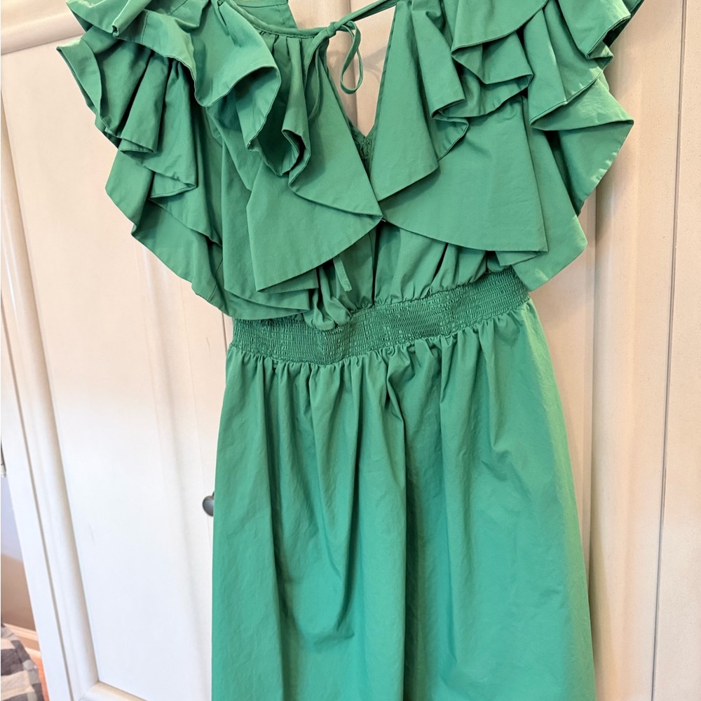 Sugarlips Vibrant Green Ruffle Dress